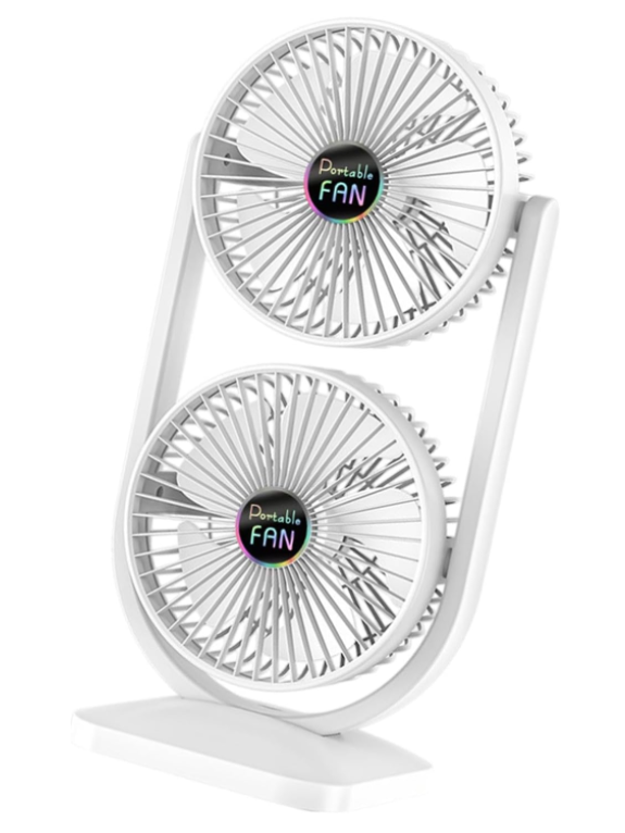 Ventilator de birou cu cap dublu silentios puternic reglabil cu 3 viteze